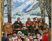 Ist das Demokratie? Foto Albert Welti "Die Landsgemeinde" (1910) Bundeshaus Bern